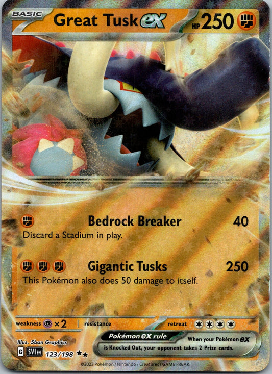 Pokemon Great Tusk ex 123/198 Double Rare NM