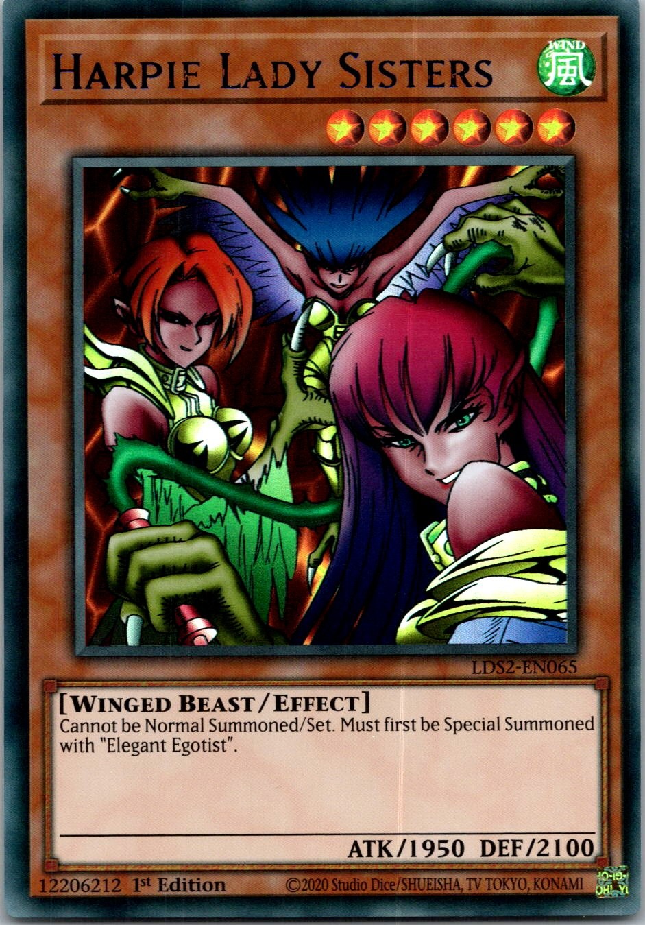 Yugioh Harpie Lady Sisters (Blue) LDS2-EN065 1st Edition Ultra Rare NM
