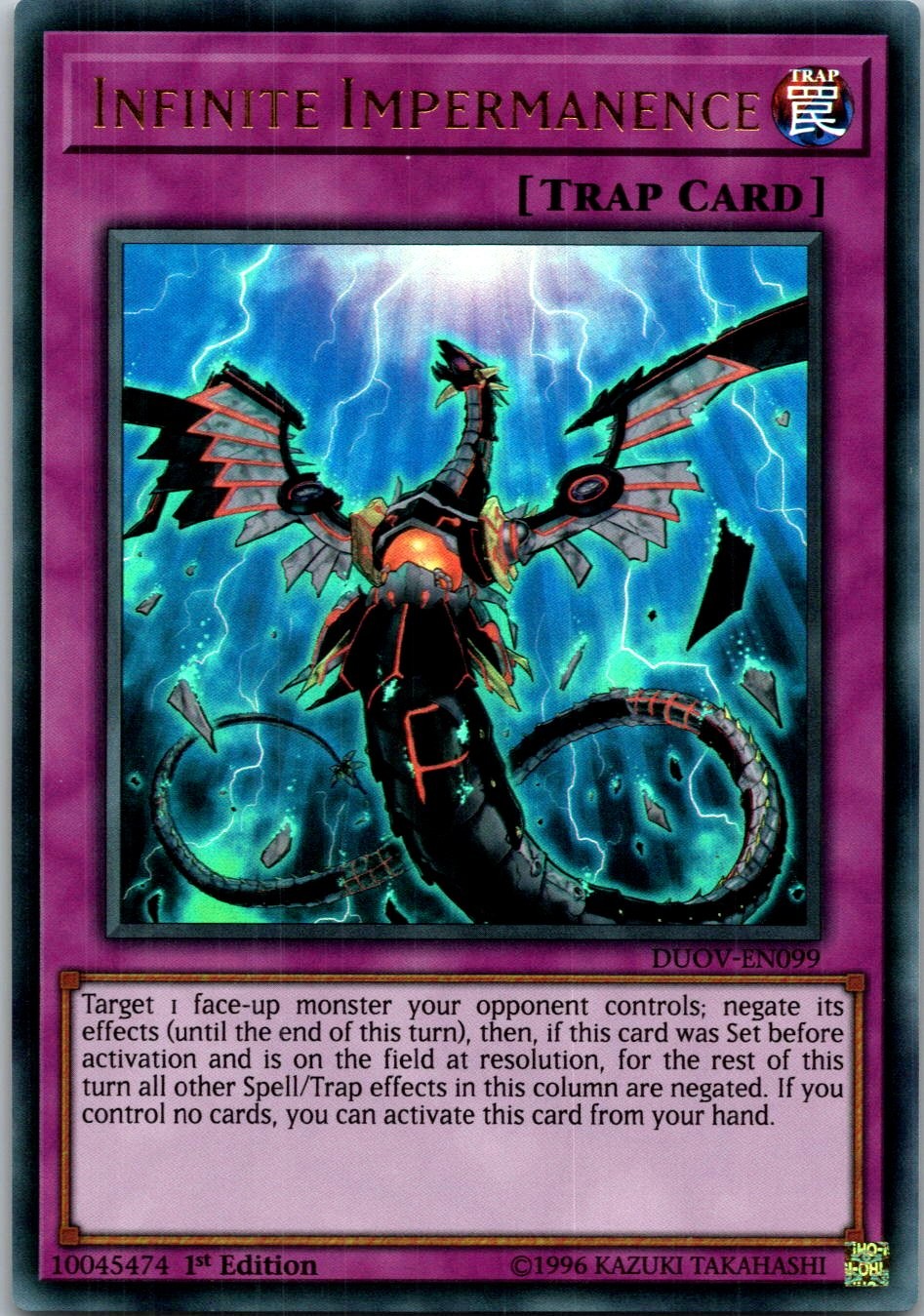 Yugioh Infinite Impermanence DUOV-EN099 1st Edition Ultra Rare NM