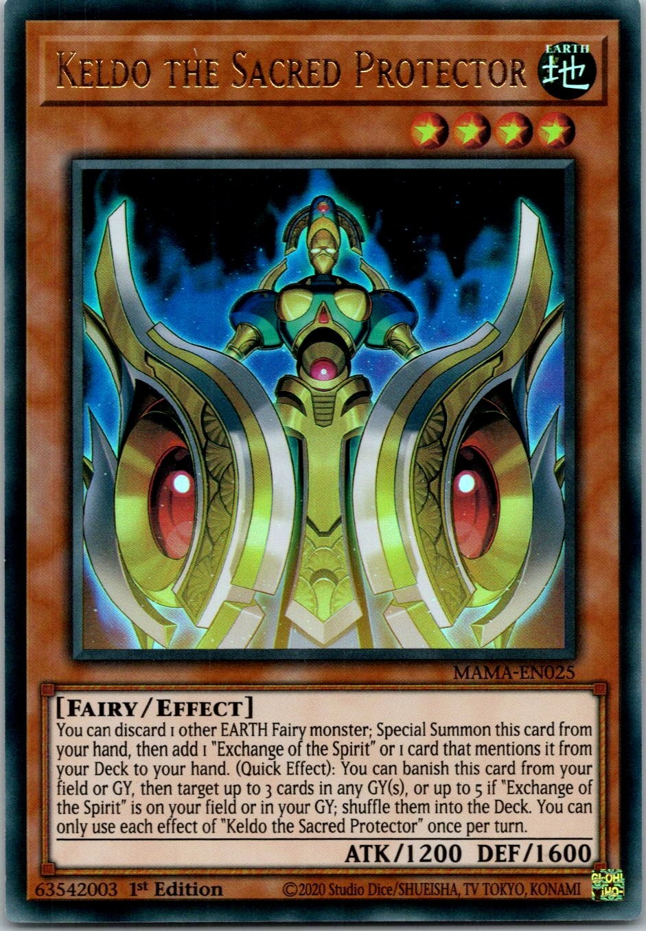 Yugioh Keldo the Sacred Protector MAMA-EN025 1st Edition Ultra Rare NM