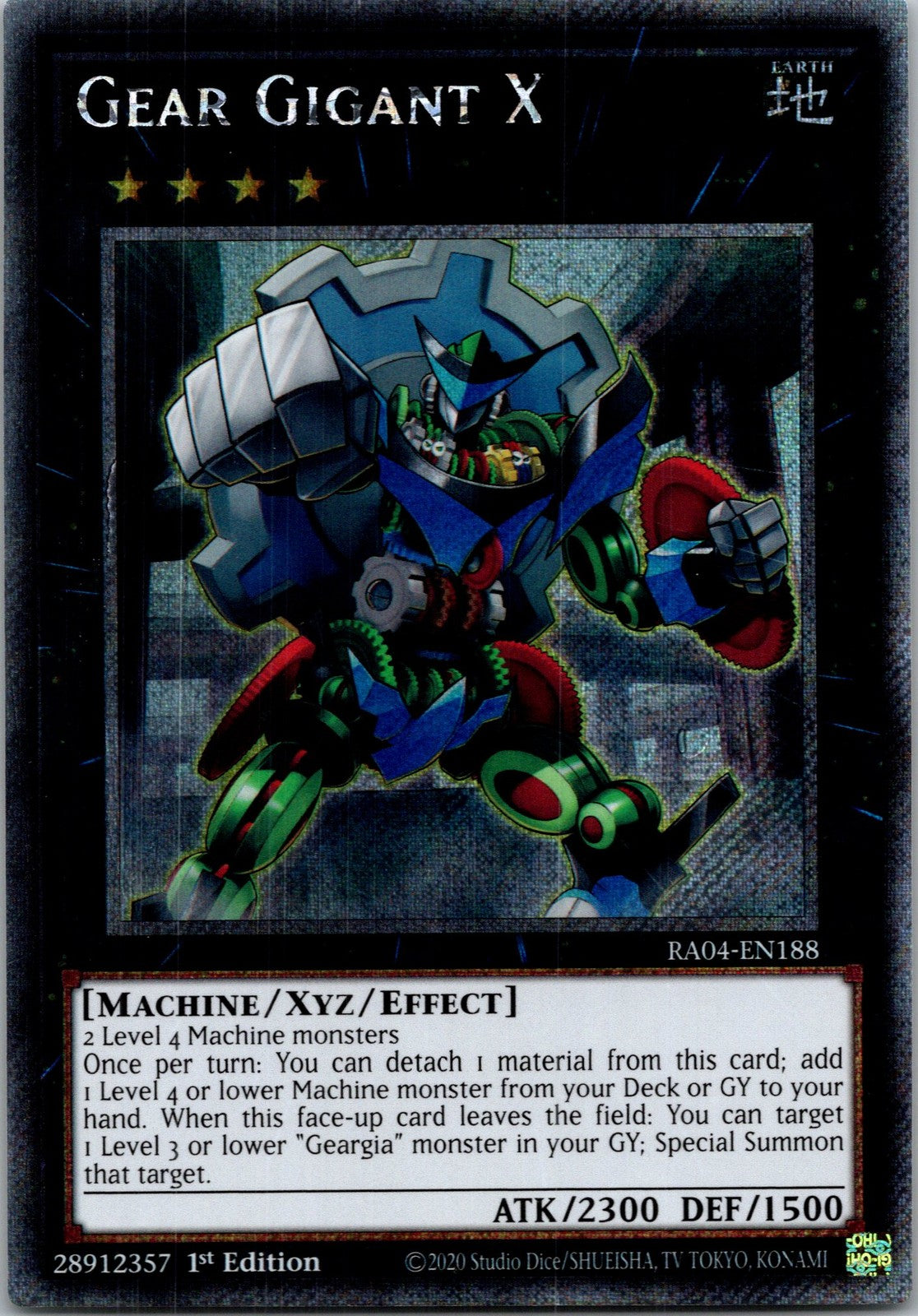 Yugioh Gear Gigant X RA04-EN188 1st Edition Platinum Secret Rare NM