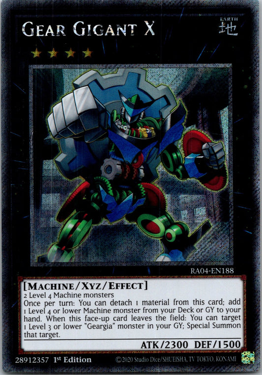 Yugioh Gear Gigant X RA04-EN188 1st Edition Platinum Secret Rare NM