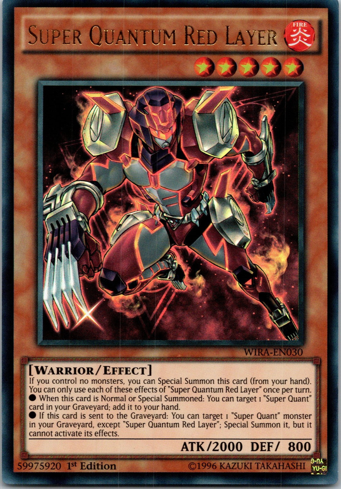 Yugioh Super Quantum Red Layer WIRA-EN030 1st Edition Ultra Rare NM