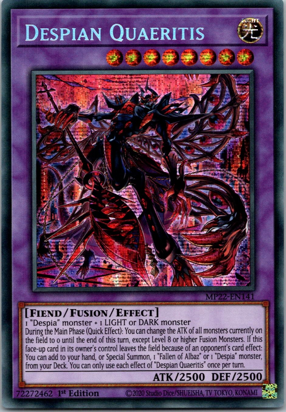 Yugioh Despian Quaeritis MP22-EN141 1st Edition Prismatic Secret Rare NM
