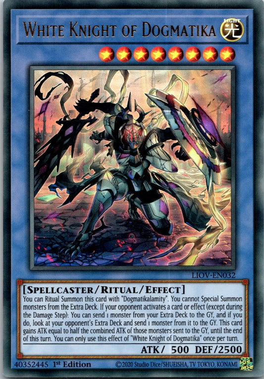 Yugioh White Knight of Dogmatika LIOV-EN032 1st Edition Ultra Rare NM