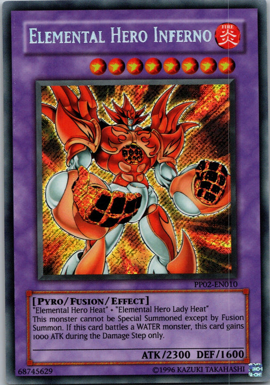 Yugioh Elemental Hero Inferno PP02-EN010 Secret Rare NM