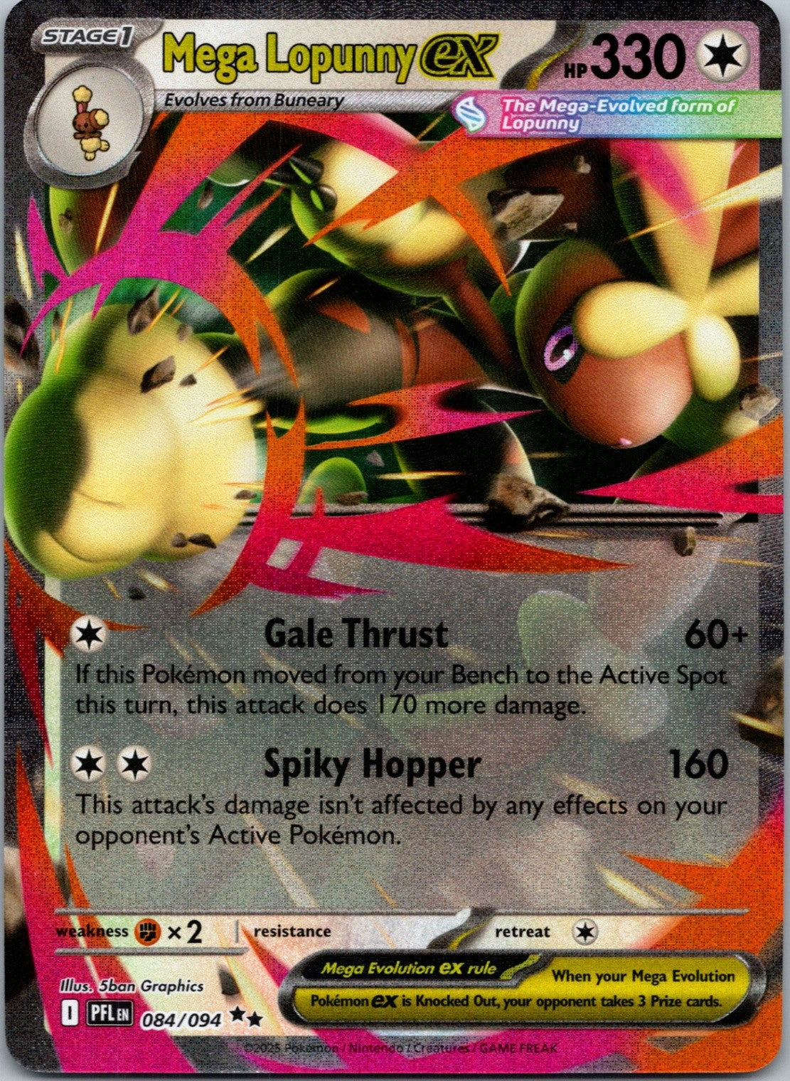 Pokemon Mega Lopunny ex 084/094 Double Rare NM