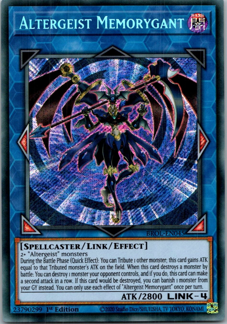 Yugioh Altergeist Memorygant BROL-EN045 1st Edition Secret Rare NM