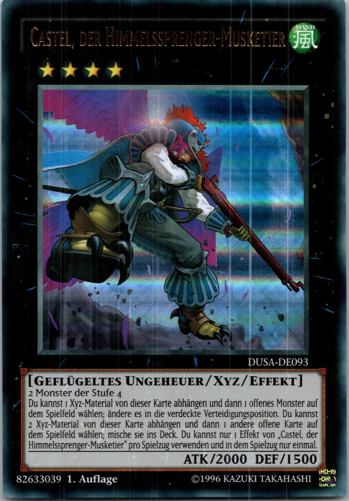 Yugioh Castel, the Skyblaster Musketeer DUSA-EN093 1st Edition Ultra Rare NM