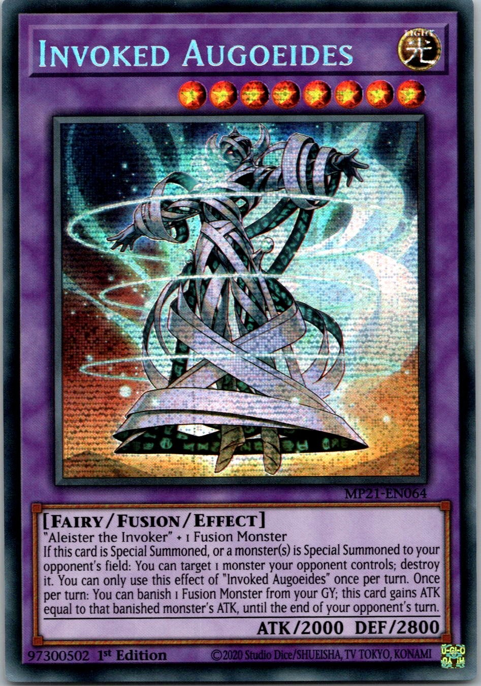Yugioh Invoked Augoeides MP21-EN064 1st Edition Prismatic Secret Rare NM