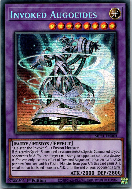 Yugioh Invoked Augoeides MP21-EN064 1st Edition Prismatic Secret Rare NM