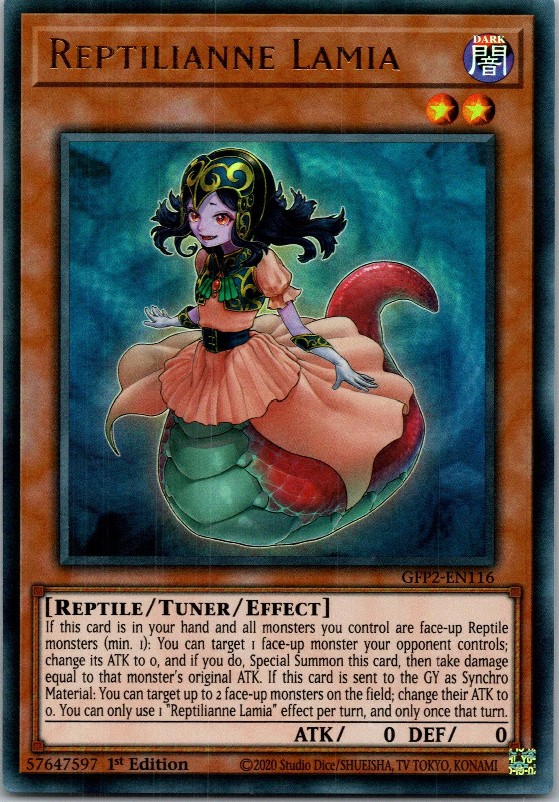 Yugioh Reptilianne Lamia GFP2-EN116 1st Edition Ultra Rare NM