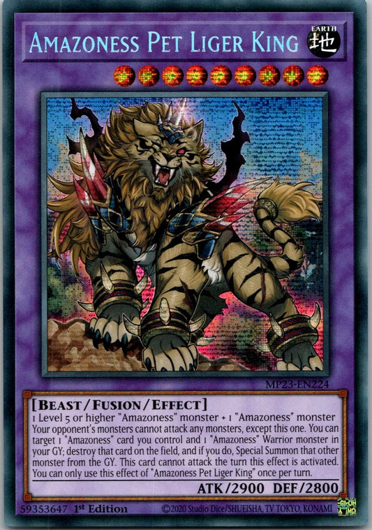 Yugioh Amazoness Pet Liger King MP23-EN224 1st Edition Prismatic Secret Rare NM