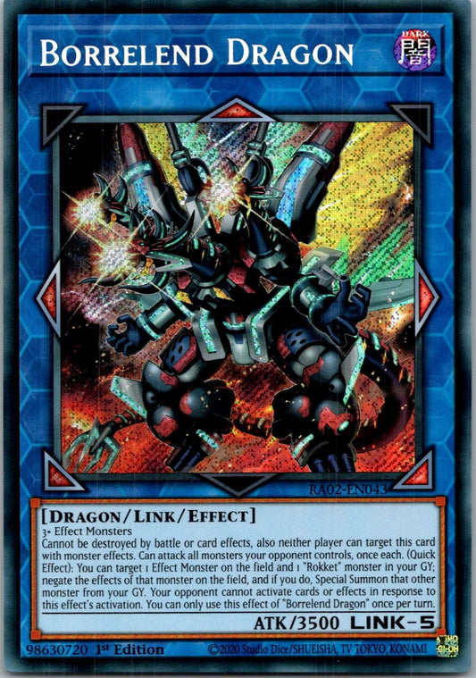 Yugioh Borrelend Dragon (Secret Rare) RA02-EN043 1st Edition Secret Rare NM
