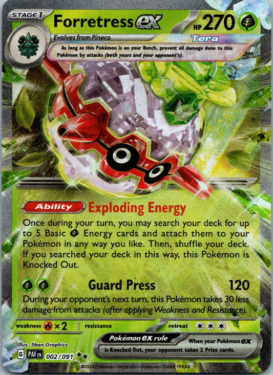 Pokemon Forretress ex - 002/091 Double Rare NM