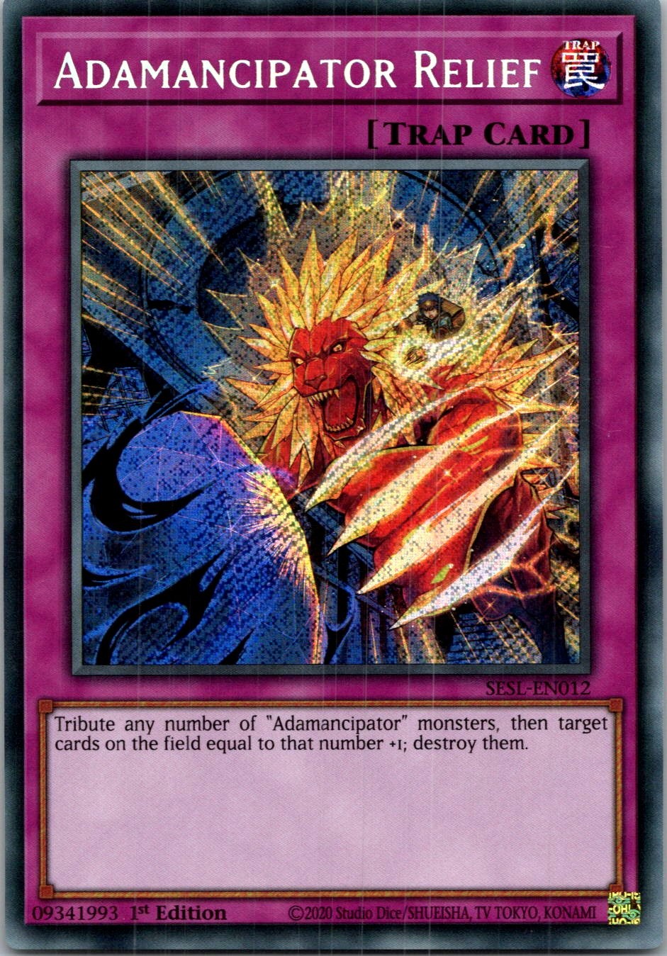 Yugioh Adamancipator Relief SESL-EN012 1st Edition Secret Rare NM