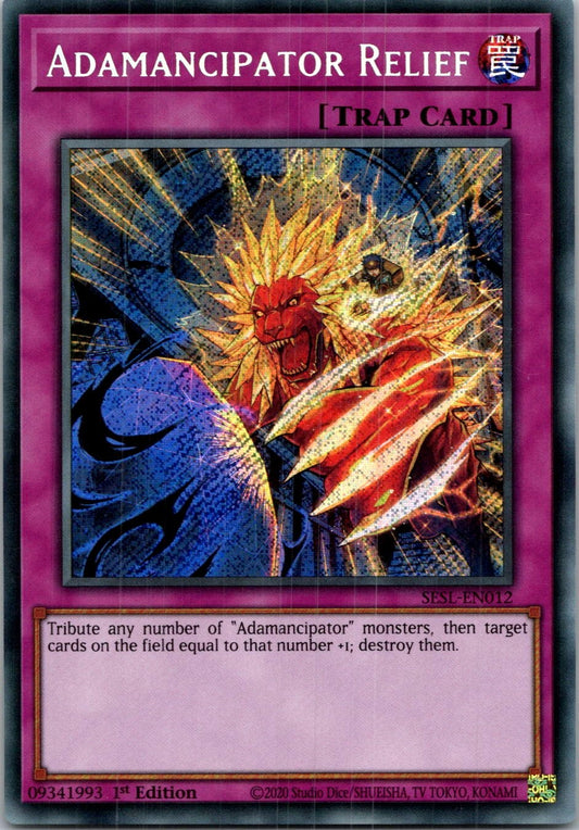 Yugioh Adamancipator Relief SESL-EN012 1st Edition Secret Rare NM