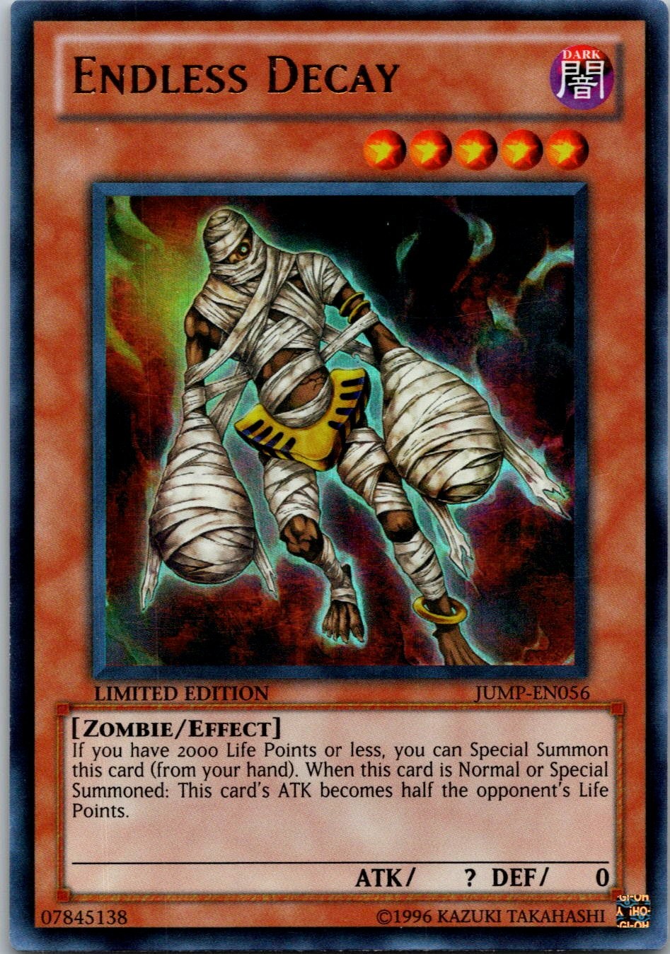 Yugioh Endless Decay JUMP-EN056 Limited Edition Ultra Rare NM