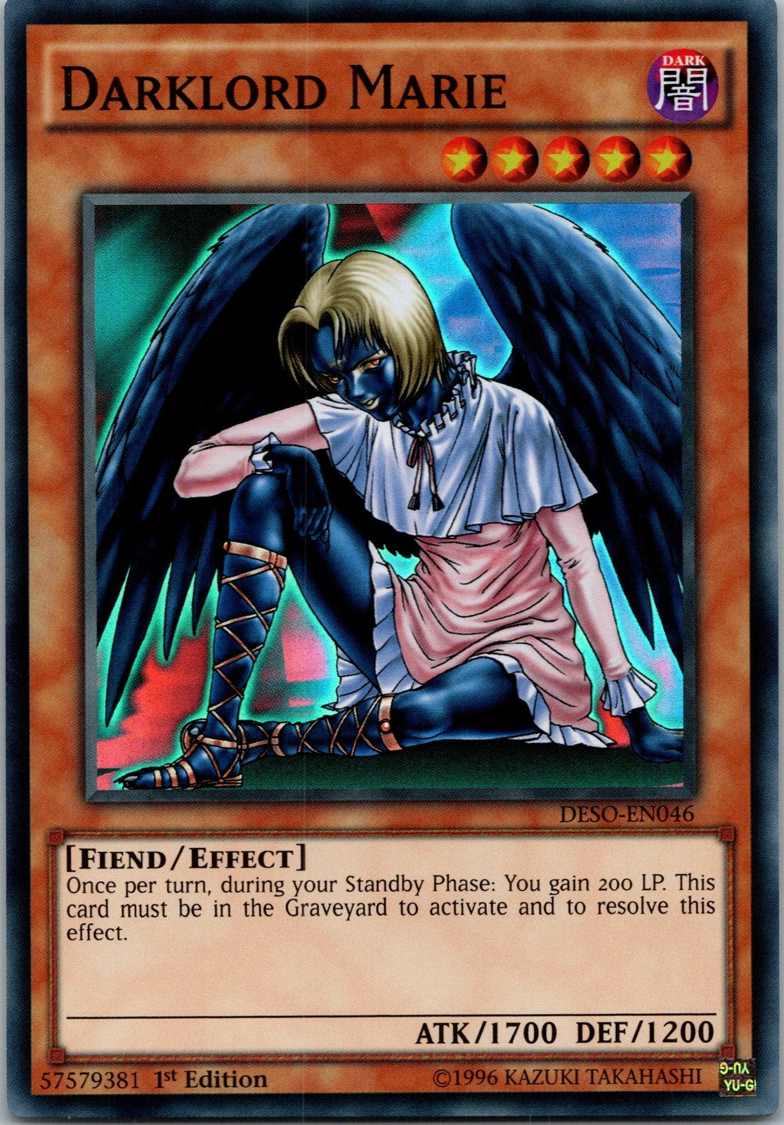 Yugioh Darklord Marie DESO-EN046 1st Edition Super Rare NM