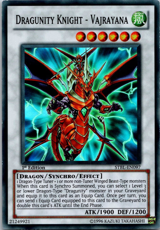 Yugioh Dragunity Knight - Vajrayana STBL-EN097 1st Edition Super Rare NM