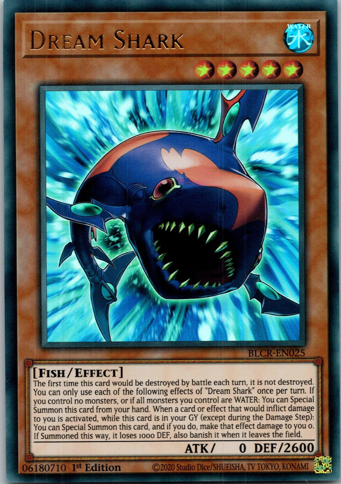 Yugioh Dream Shark BLCR-EN025 1st Edition Ultra Rare NM