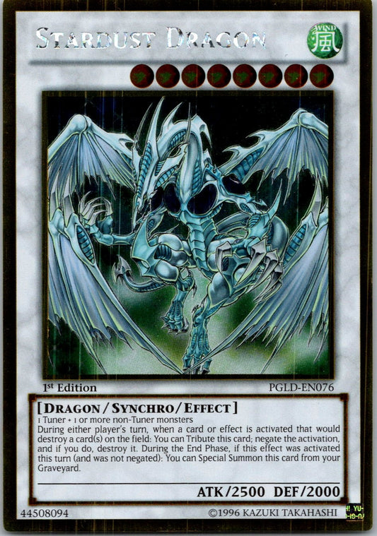 Yugioh Stardust Dragon PGLD-EN076 1st Edition Gold Rare NM