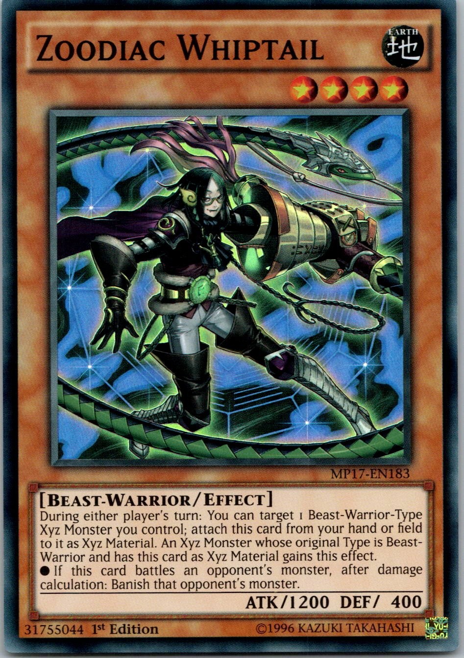 Yugioh Zoodiac Whiptail MP17-EN183 1st Edition Super Rare NM