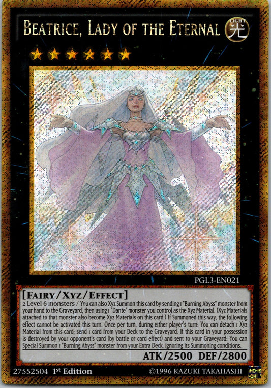 Yugioh Beatrice, Lady of the Eternal PGL3-EN021 1st Edition Gold Secret Rare NM