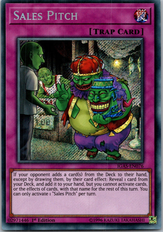 Yugioh Sales Pitch IGAS-EN076 1st Edition Secret Rare NM