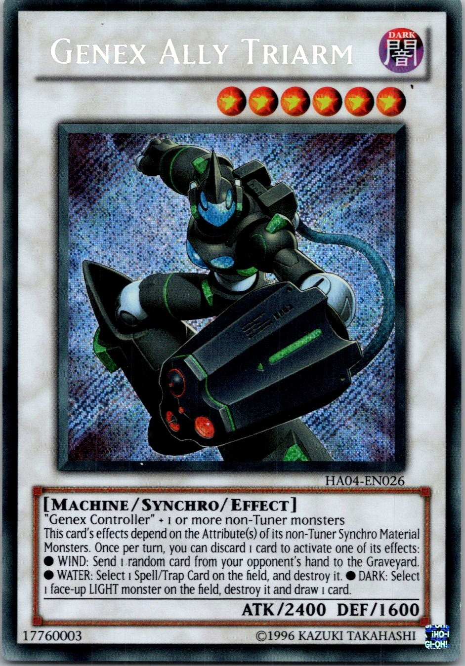 Yugioh Genex Ally Triarm HA04-EN026 Secret Rare NM