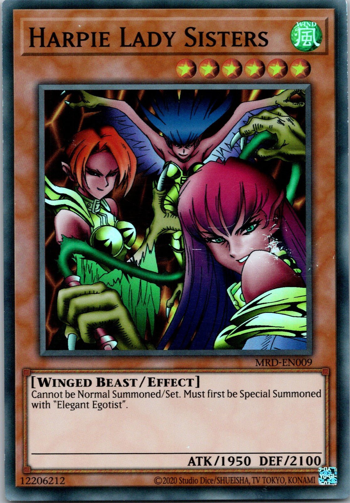Yugioh Harpie Lady Sisters MRD-EN009 Unlimited Super Rare NM