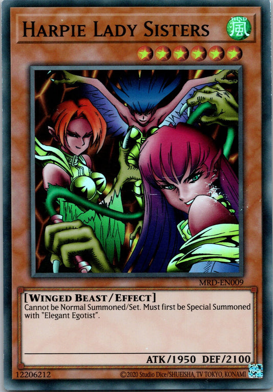 Yugioh Harpie Lady Sisters MRD-EN009 Unlimited Super Rare NM