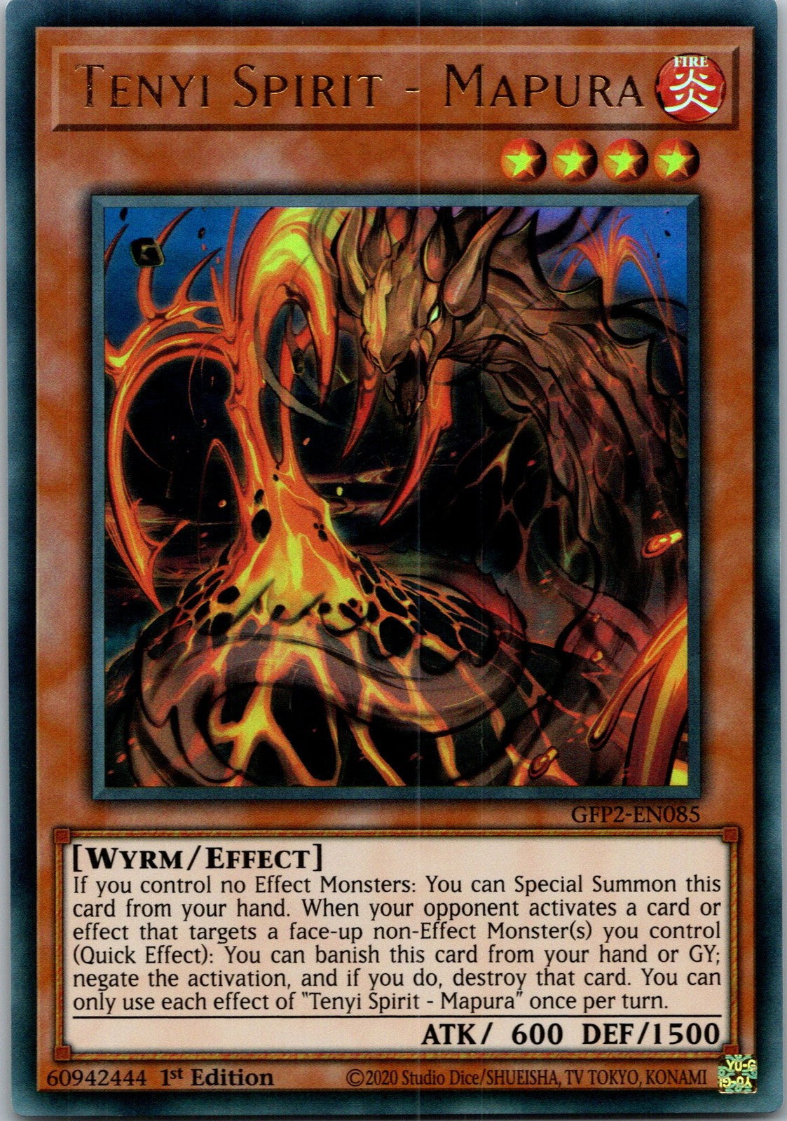 Yugioh Tenyi Spirit - Mapura GFP2-EN085 1st Edition Ultra Rare NM