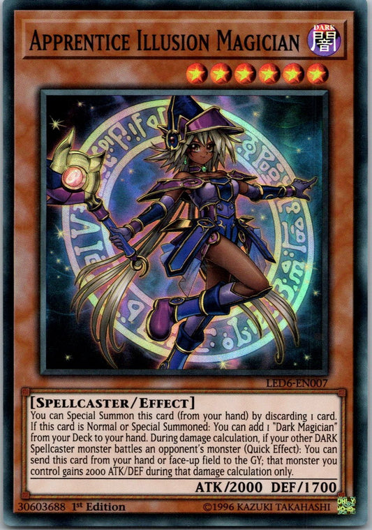 Yugioh Apprentice Illusion Magician LED6-EN007 1st Edition Super Rare NM