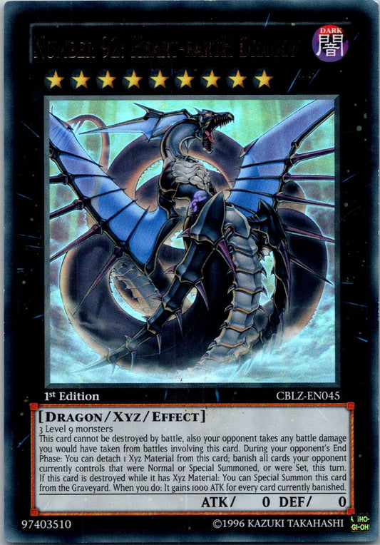 Yugioh Number 92: Heart-eartH Dragon CBLZ-EN045 1st Edition Ultra Rare NM