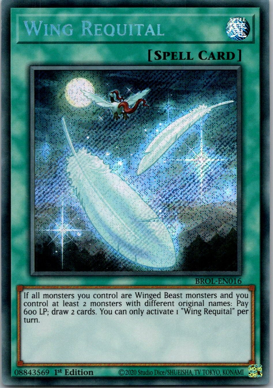 Yugioh Wing Requital BROL-EN016 1st Edition Secret Rare NM