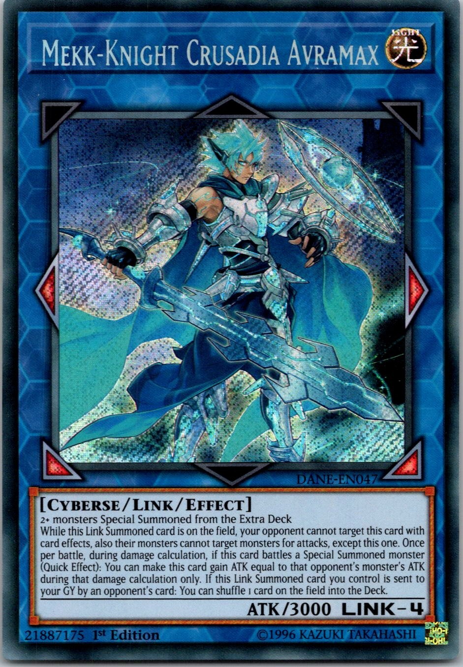 Yugioh Mekk-Knight Crusadia Avramax DANE-EN047 1st Edition Secret Rare NM