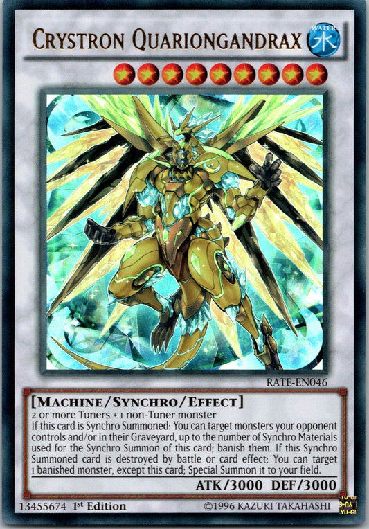 Yugioh Crystron Quariongandrax RATE-EN046 1st Edition Ultra Rare NM