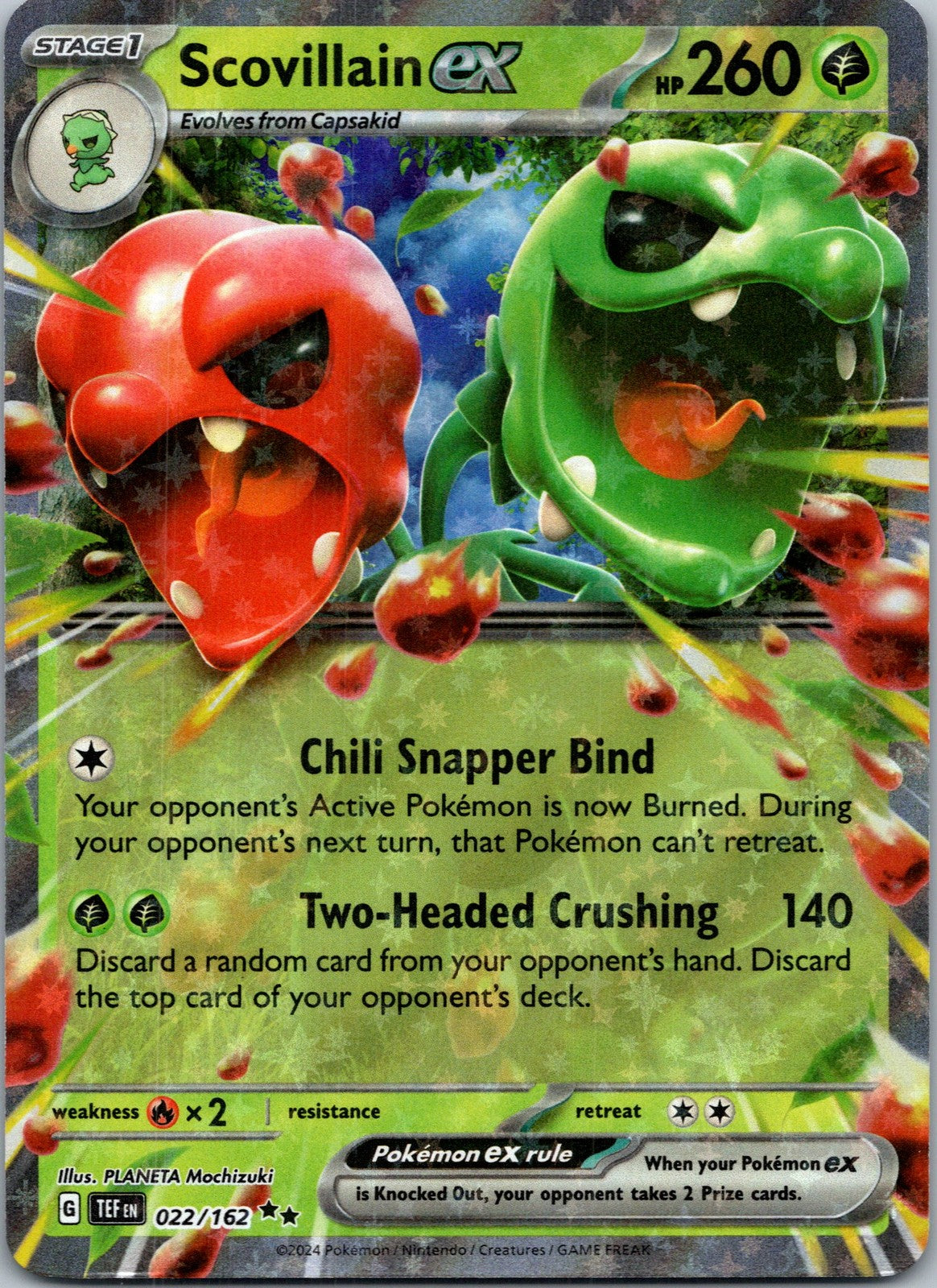 Pokemon Scovillain ex 022/162 Double Rare NM