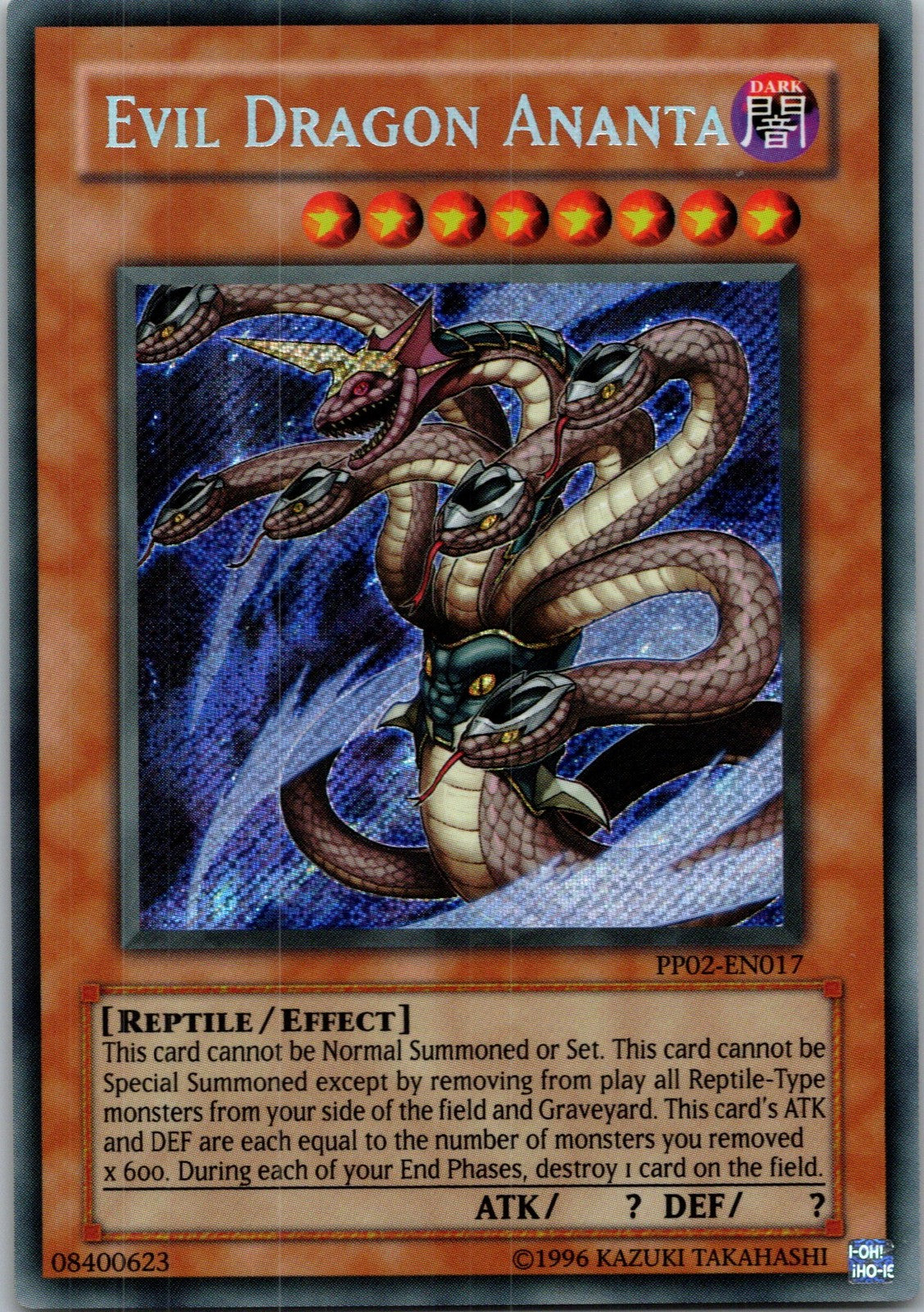 Yugioh Evil Dragon Ananta PP02-EN017 Secret Rare NM