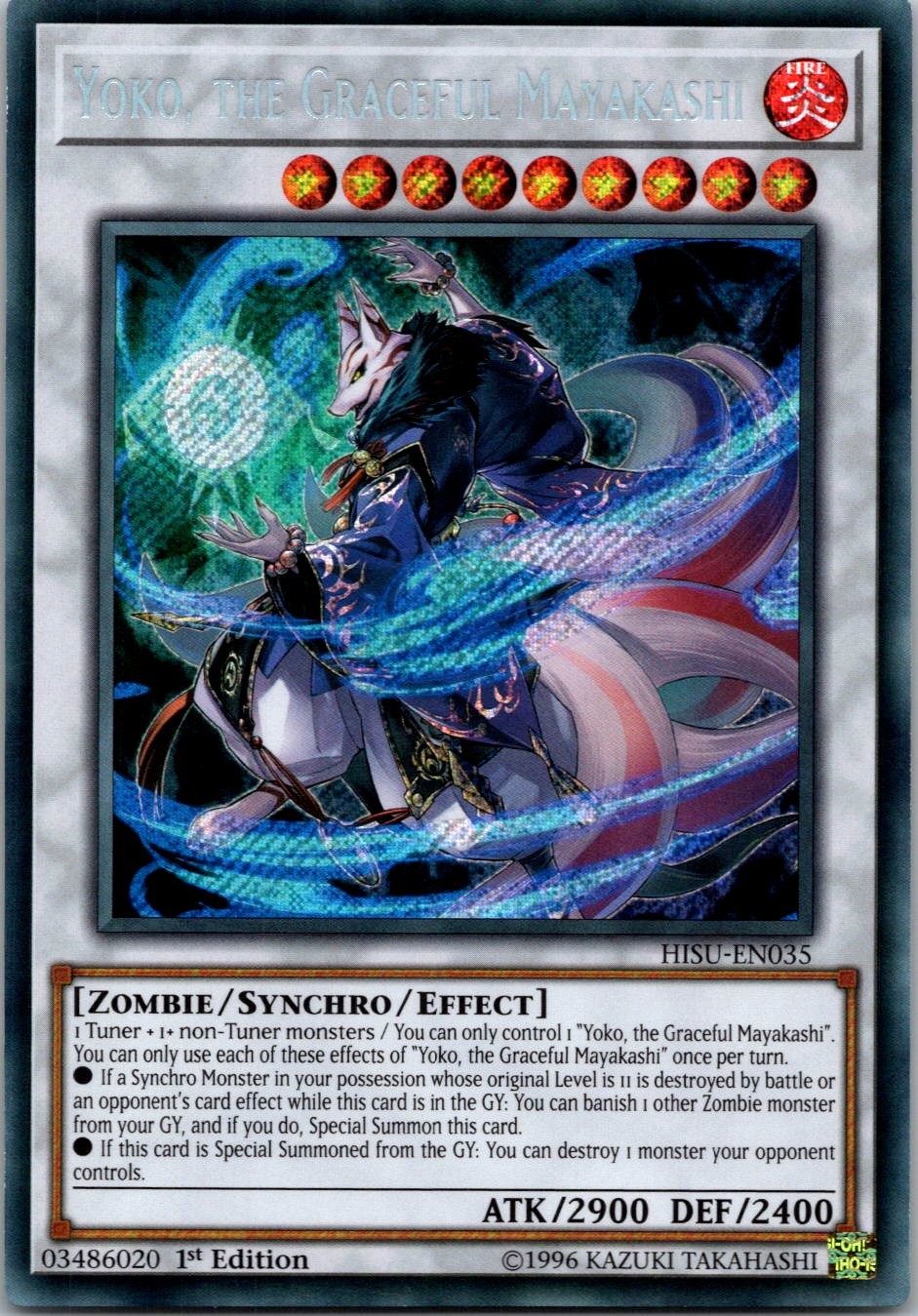 Yugioh Yoko, the Graceful Mayakashi HISU-EN035 1st Edition Secret Rare NM