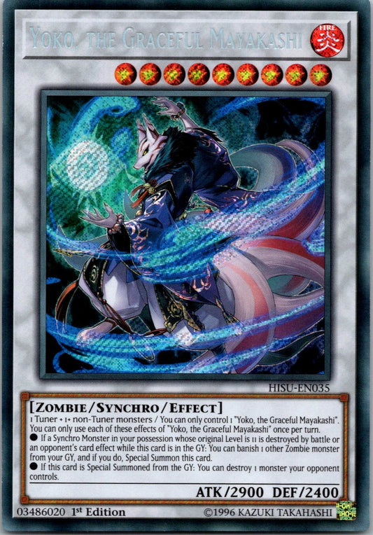 Yugioh Yoko, the Graceful Mayakashi HISU-EN035 1st Edition Secret Rare NM