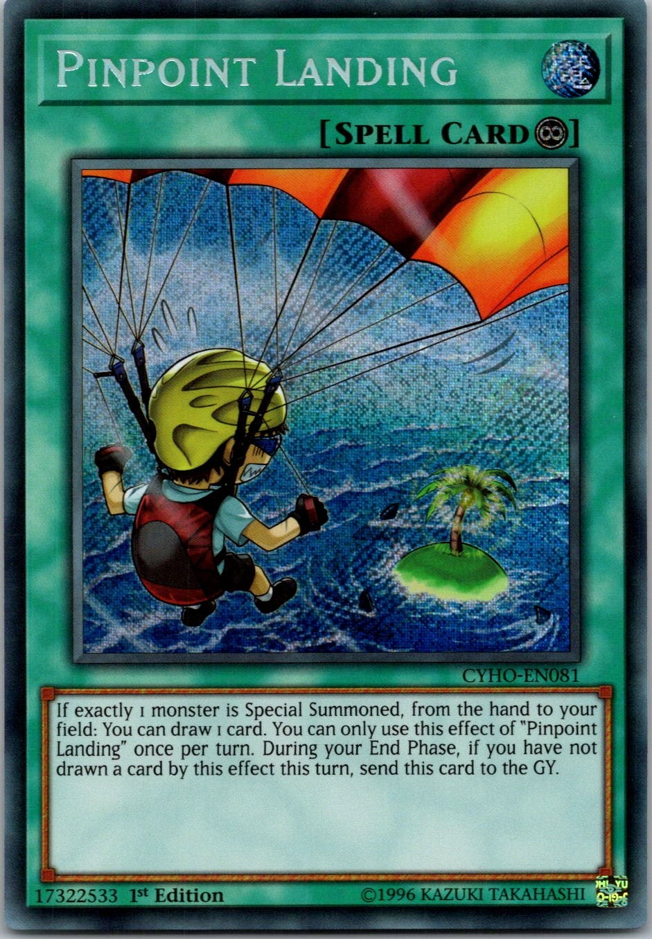 Yugioh Pinpoint Landing CYHO-EN081 1st Edition Secret Rare NM