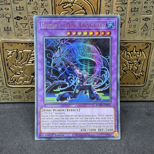 Yugioh Ukiyoe-P.U.N.K. Rising Carp BLMR-EN072 Ultra Rare 1st Edition NM