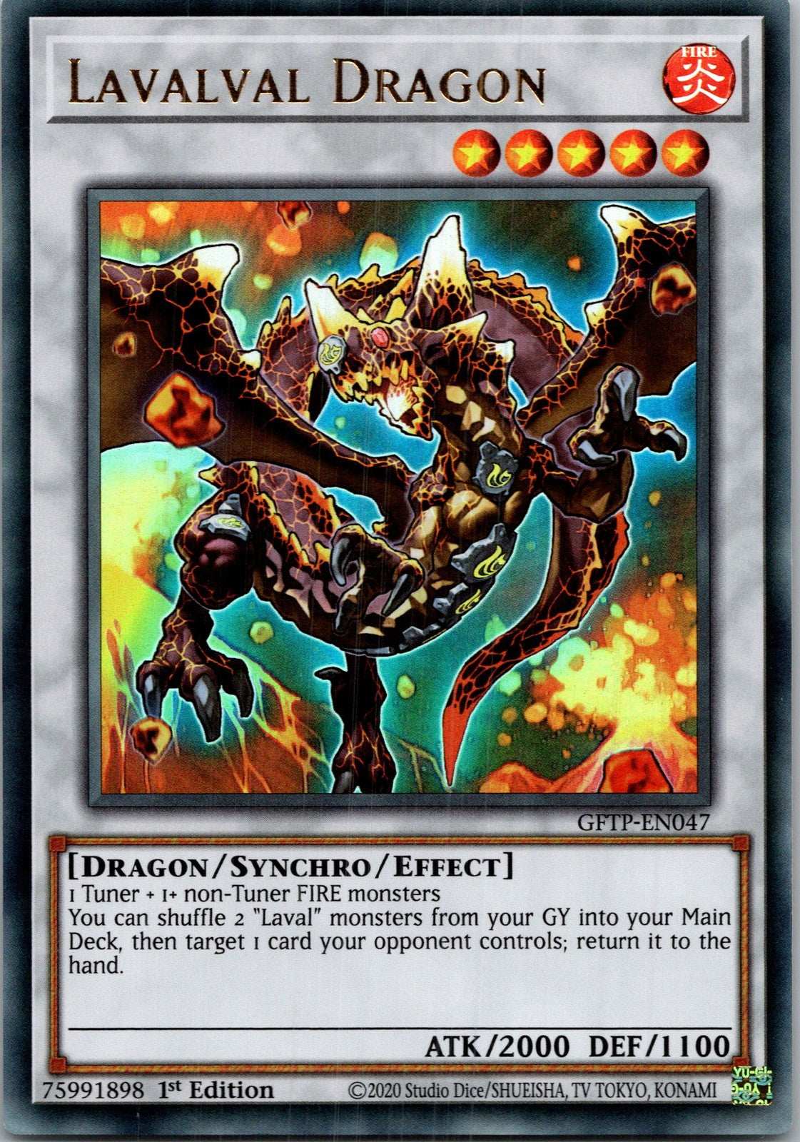Yugioh Lavalval Dragon GFTP-EN047 1st Edition Ultra Rare NM