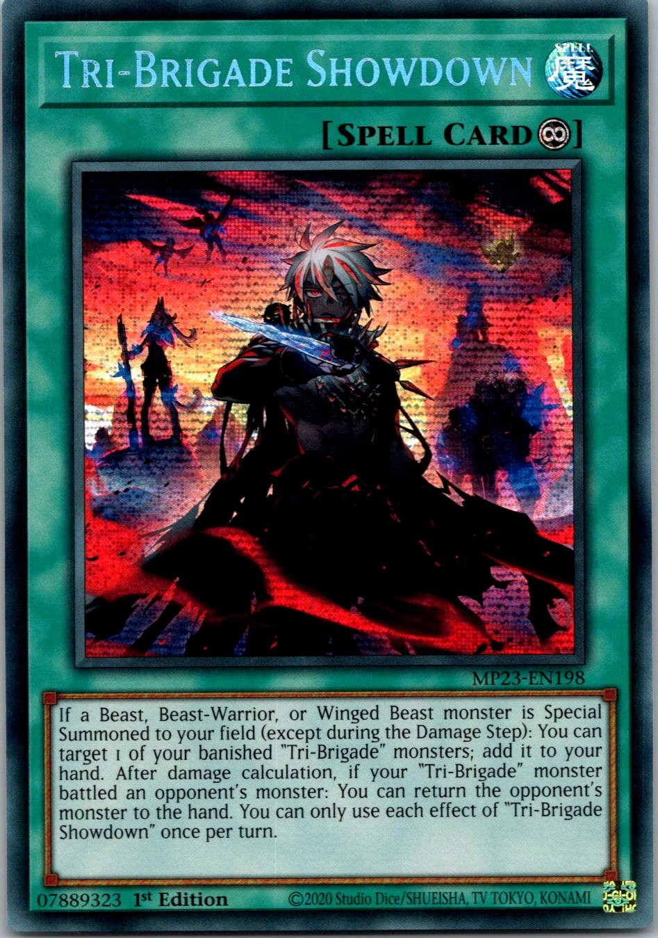Yugioh Tri-Brigade Showdown MP23-EN198 1st Edition Prismatic Secret Rare NM
