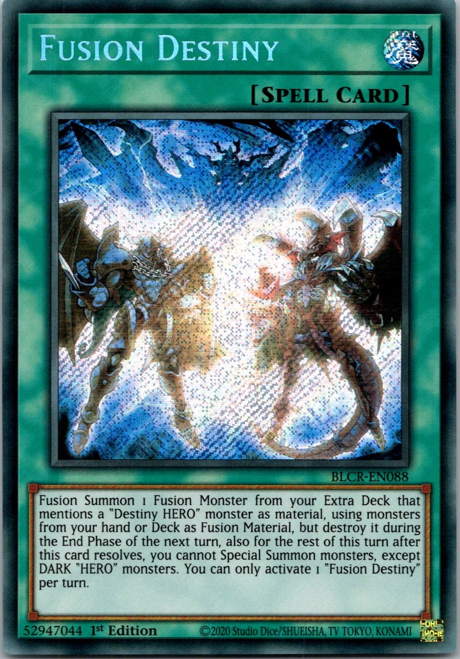 Yugioh Fusion Destiny BLCR-EN088 1st Edition Secret Rare NM