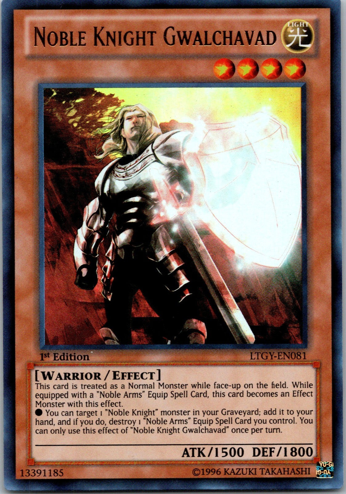 Yugioh Noble Knight Gwalchavad LTGY-EN081 1st Edition Ultra Rare NM