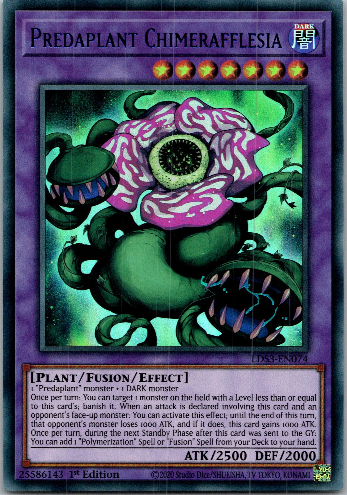 Yugioh Predaplant Chimerafflesia (Blue) LDS3-EN074 1st Edition Ultra Rare NM