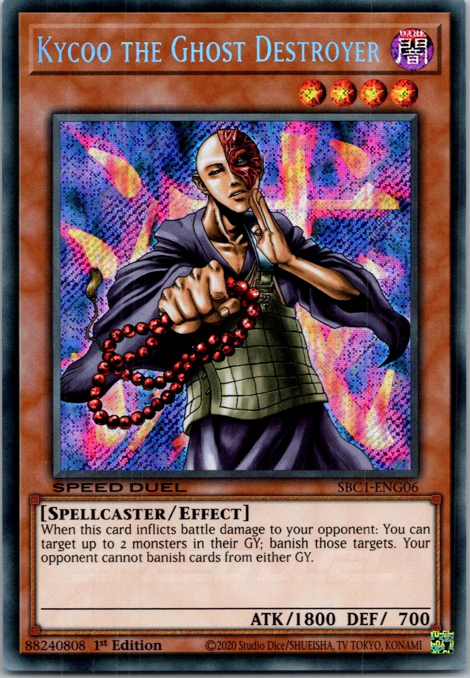 Yugioh Kycoo the Ghost Destroyer SBC1-ENG06 1st Edition Secret Rare NM